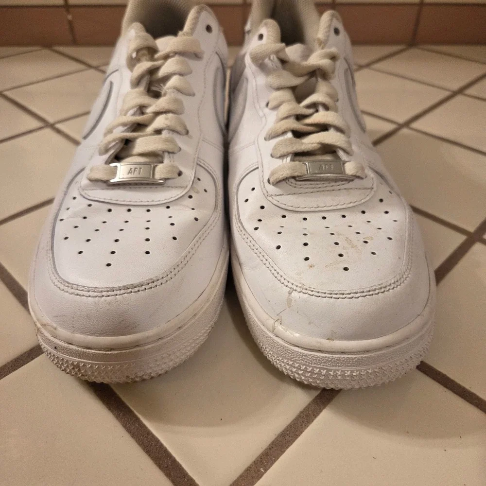 Nike Air Force 1 Low White Leather Sneakers Mens 8.5 315122-111 AF1 Low Top